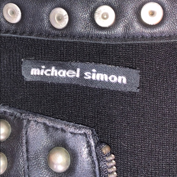 Michael Simon lambskin embroidery floral jacket L - Picture 5 of 6